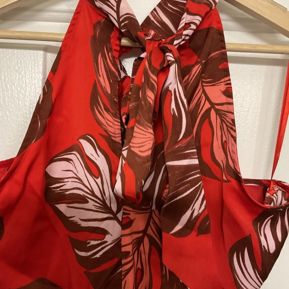 sofia by sofia vergara Red Tropical Halter Maxi Dress - Picture 4 of 12
